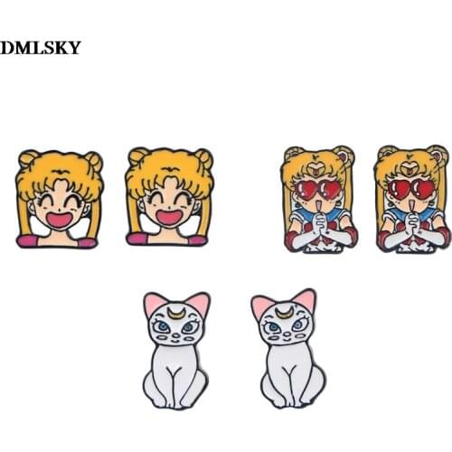 MD086 DMLSKY Cartoon Creative theme Earrings Jewelry Anime Stud Earring Pendant for Kids Gifts