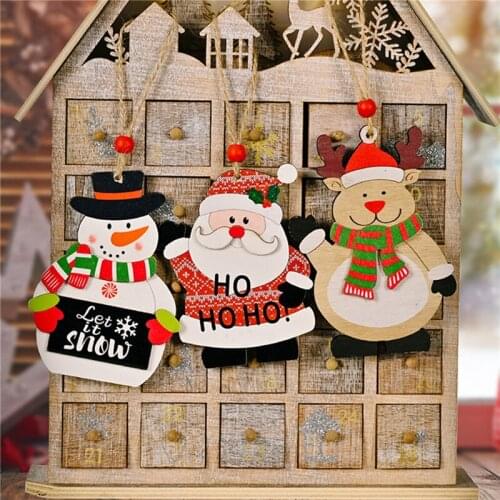 New Christmas Tree Decoration Christmas Printing Wooden Pendant Home Shopping Bar Restaurant Window Mall Atmosphere Decoration