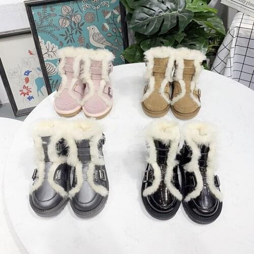Dolakids New Childrens Snow Boots Motorcycle Boot Padded and Thickened Baby Warm Cotton Shoes Toddler Shoes