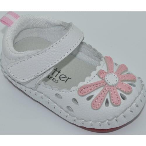 Baby shoes genuine leather newborn white green pink girls infant shoes prewalkers crib shoes nonslip daisy mary jane rubber sole