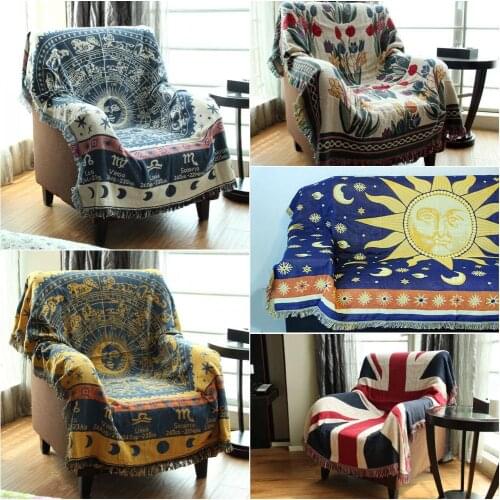 Thicken Pure Cotton Thread Knitted Blanket With Tassel Casual Ethnic Tribal Bohemian Blanket Sofa Cover Home Decor Bed Blankets