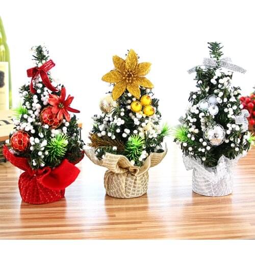 Christmas Ornaments Tree 20cm Mini Christmas Decoration Tree Christmas Day Mall Decoration Desktop Ornaments Small Tree