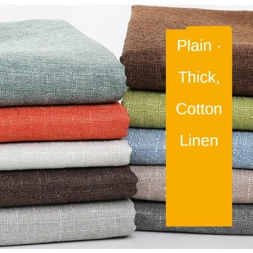 Canvas By The Meter Sofa Cover Fabric Cotton Linen Thickened Tablecloth Curtains Brocade for Sewing Solid Color Black White Red