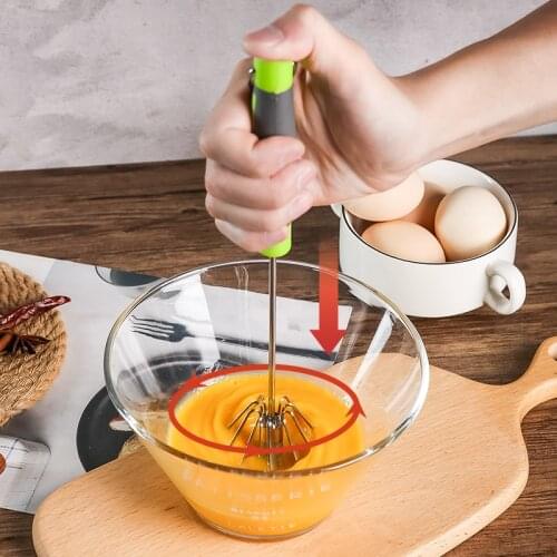 1Pc Stainless Steel Easy Beater Foamer Rotate Hand Push Whisk Mixer Egg Cream Stirrer Sauce Shaker Cake Blender Kitchen Tools