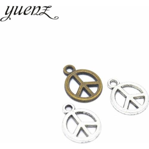 YuenZ 30pcs 3 colour Alloy Metal Antique Sliver peace Charm Jewelry Making DIY Handmade Craft 16*13mm J163