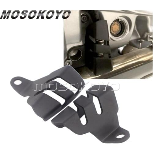 1 Pair Rear & Left Motorcycle Oxygen Sensors Guard Protection Cover Black For BMW R NineT R9T 2014-2018