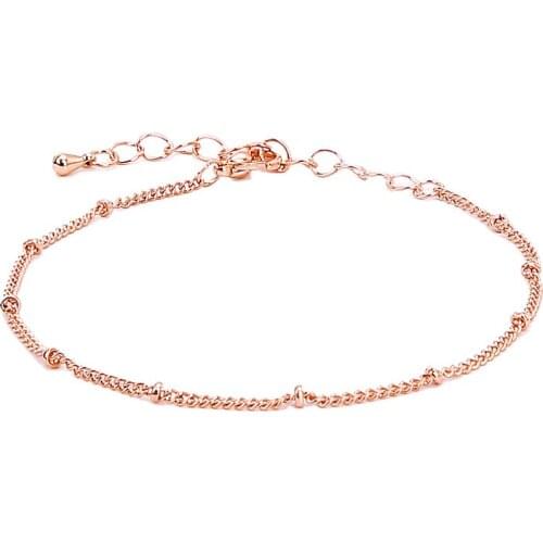 ASHMITA 2019 5MM Gold Bean Chain Bead Bracelet Women Fashion Gift For Birthday Present Holiday