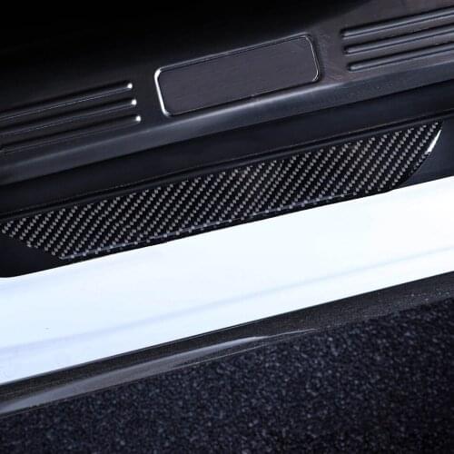 2 Pcs Universal Car Stickers Carbon Fiber Scuff Plate Door Threshold Sill Sticker 25.8/48.5/60cm Anti-Collision Car Interior