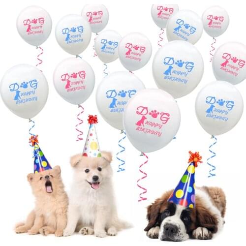 20pcs 12inch Pink Blue Pet Dog Footprints Happy Birthday Round Latex Balloon Cute Puppy Shower Birthday Party Home Decor