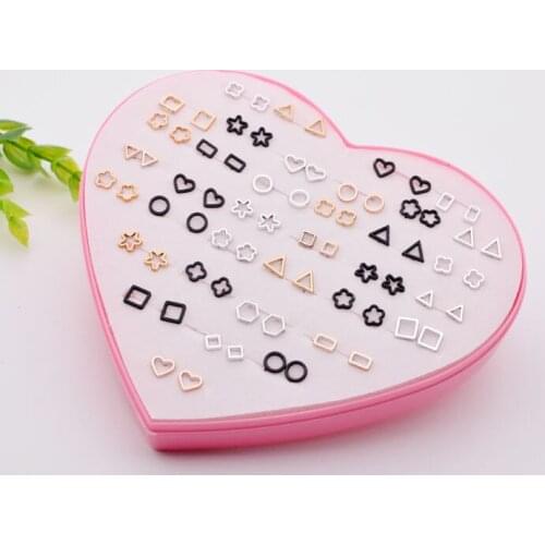 36 Pairs/Set Allergy Free Stud Earings Plastic Ear Bone Stud Nickel Free Jewelry for Women Earing Suit