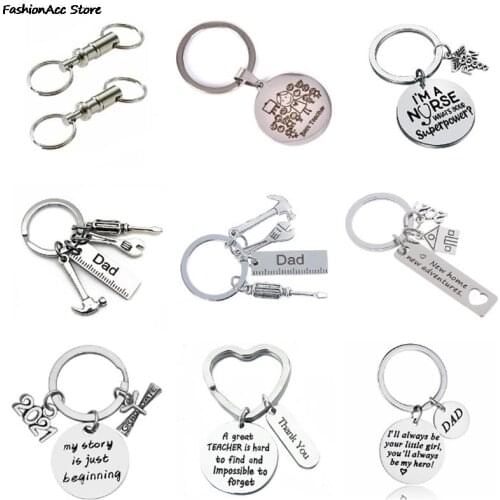 Keychain Lettering Men Women Boyfriend Husband Key Chain Birthday Chritsmas Fathers Day Gifts
