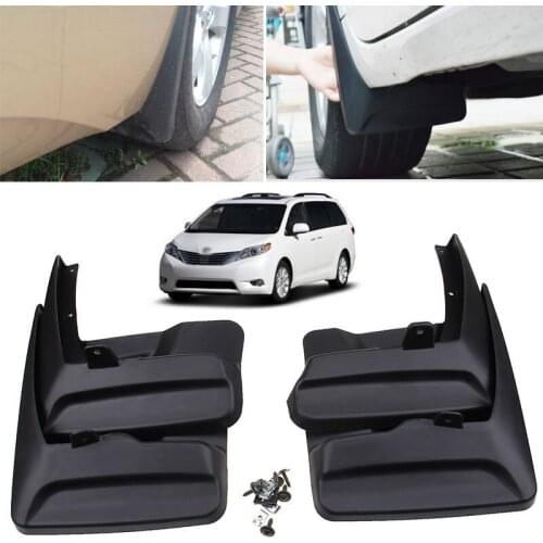 Hot CAR Mud Flaps Splash Guards Front Rear Mudguard fit for 2011-2015 Toyota Sienna Fender 4 pcs / Set