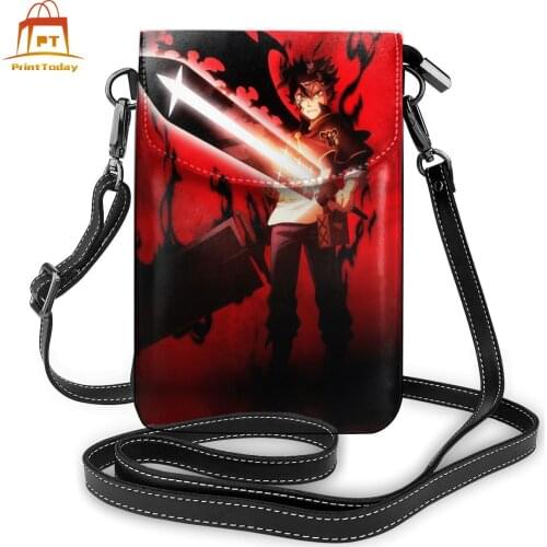 Black Clover Shoulder Bag Black Clover Leather Bag Woman Multi Pocket Women Bags High quality Mini Print Purse