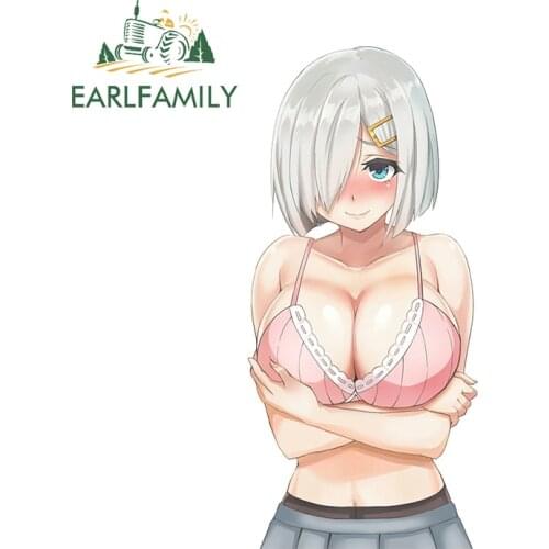 EARLFAMILY 13cm x 6cm For Sexy Girl RV Car Assessoires Stickers Anime Campervan Decal Funny Vinyl Waterproof Sunscreen Decor