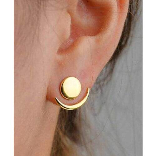Aesthetic Moon Earring for Women Hoop Stud Earrings Gold Color Lovers Classic Boucles D Oreille Oorbellen Pendientes