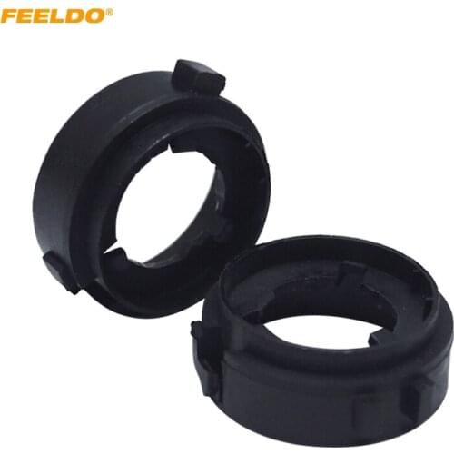 FEELDO 2Pcs Auto LED Headlight H7 Sokets Adaptor Holder For Volkswagen MK6 Golf GTI 10-14 Lamp Base #5537
