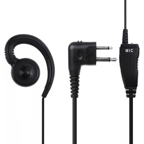 180° Rotatable 2Pin Headset Swivel EarHook Earpiece PTT Mic for Motorola GP300