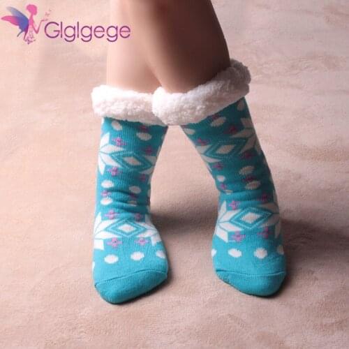Glglgege New Women Thick warm Socks Winter Warm Sleep Bed Socks Floor Home Fluffy Socks Fuzzy Fleece-lined Warmer Christmas gift
