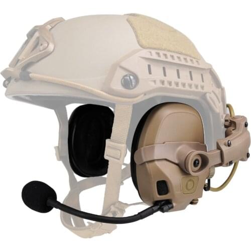 Head-mounted / Helmet Rail Mount FMA FCS AMP Pickup Noise Reduction Headset TB1372 BK
