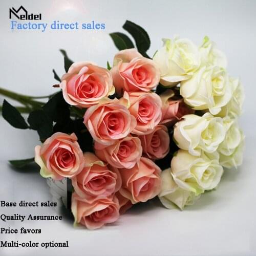 Artificial Flowers Roses Silk Small Bouquet 12 Heads Rose Bride Flores Party Spring Wedding Home Decor Mariage Fake Flowers Rose
