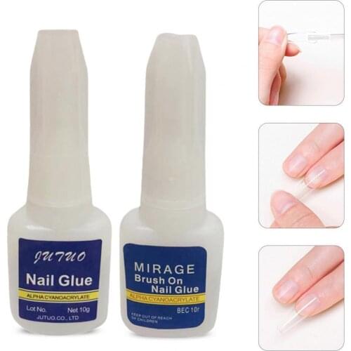 10g/Nail Art Glue Super Sticky Fast Drying Rhinestone Glue Strong Viscosity Universal Resin Nail Art Brush Mucilage for Manicure