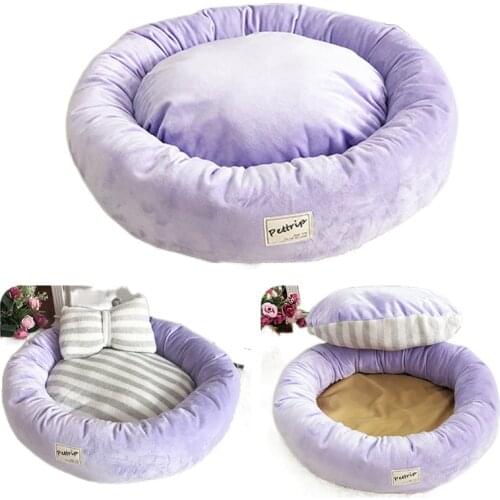 Pet Dog Bed, Four Seasons Small and Medium Pets Warm and Velvet Non-slip Breathable Durable Kennel Sofa Accessories Cat House