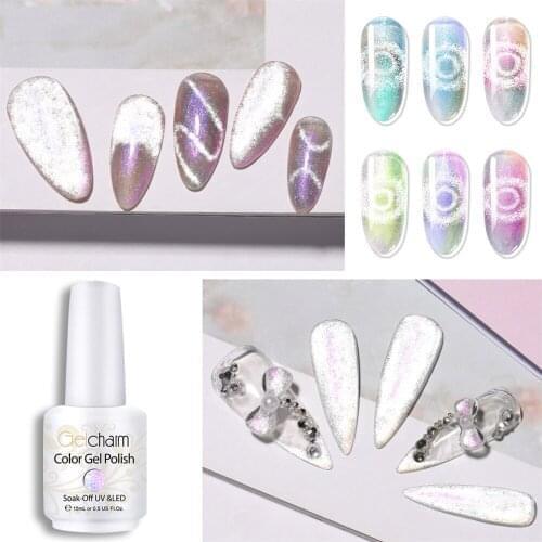 15ML Aurora Spar Cat Eye Gel 9D Crystal Glitter Magnetic Semi-Permanent Acrylic Nail Polish Gel Nails Art Gel Varnish