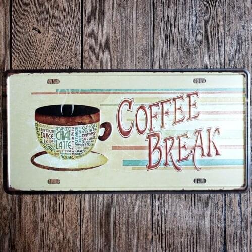 Metal Tin Sign Coffee Break Decor Bar Pub Home Vintage Retro Poster Cafe Art Metal Painting Metal Plaque 20x30cm Poster 2021 Hot