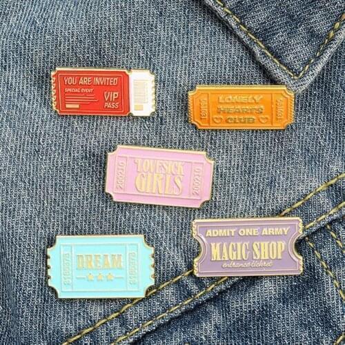 Fashion Cute Exquisite Metal Multicolor Brooch Pin Stamp Shape All Match Collection Letters Lightweight Lapel Pin Clothes Decor