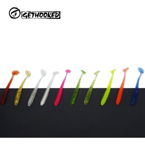 Soft Bait Fishing Lure 5cm 0.6g 9pcs Artificial Shad Paddle Tail Carp Fly Fishing Silicon Rubber Fish