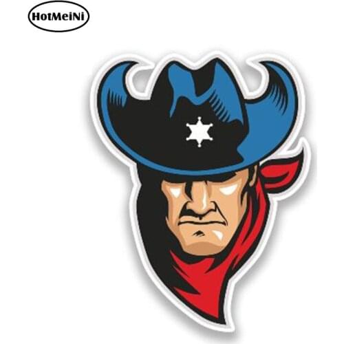 HotMeiNi 13cm x 11cm Racing Decal Car Cowboy Sticker Sheriff Vinyl Waterproof Decals Pegatina Decor Auto Motorcycle Sticker