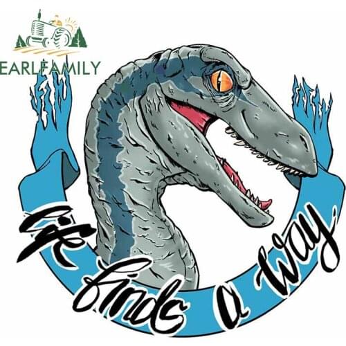 EARLFAMILY 13cm x 12cm for Life Finds A Way Car Stickers Waterproof Air Conditioner Car Door Scratch-proof Window Trunk Decal