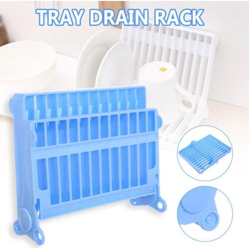 New Folding Drain Rack Dishes Cutlery Storage Box Drainer Stand Cup Holder for Kitchen Tableware