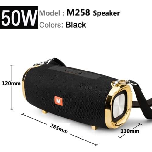 New M258 high-power 50w wireless portable bluetooth speaker, subwoofer stereo, TWS music center, can play for a long time som