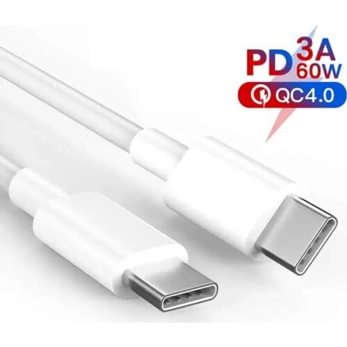 25cm 1m 1.5m Original USB C To USB C Cable Charger 3A Fast Charging For Xiaomi 11 11X 10 9 Poco X3 Pro Redmi Note 8 9 9T 10 K40