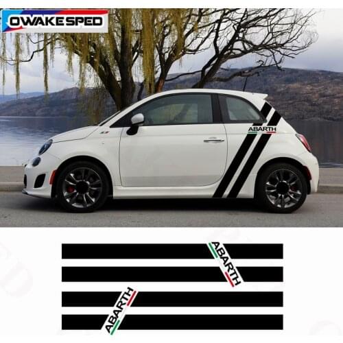Italy Flag Color Stripes Vinyl Decal Car Body Sticker For Fiat 500 595 Abarth Side Vertical Rear Quarter Stripes