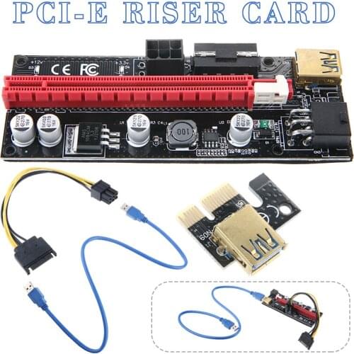 Durable Graphics Card Extension Adapter PCI-E Riser Cards 1x to 16x USB 3.0 Data Cable For Computer Motherboard
