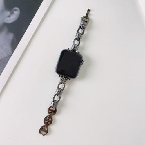 Hot-Sale Stainless Steel Strap for Apple Watch Bracelet Series SE6 5 4 3 2 1 44/42mm for iWatch Slim Loop Buckle Band 38mm 40mm