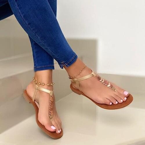 Rome Sandals Women 2020 New Clip Toe Summer Fashion Beach Sandals Flip Flops Ladies Flat Sandals Plus Size Female Sandals
