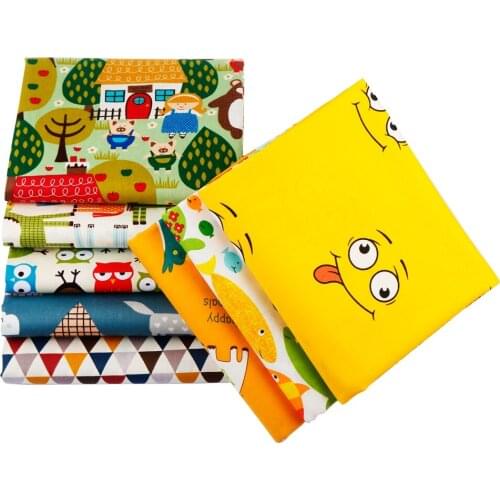 Aidremila,Zoo Cartoons Series Cotton Cloth Printed Twill Fabric DIY BabySewing Bed Quilt Sheet Pillow,Muppet Toys Material