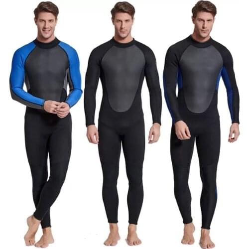 Sbart Male Mens 3 mm Long Sleeve Wetsuit Surf Spearfishing Swimwear Scuba Diving Jumpsuit Keep Warm Nylon Sunscreen Steamer Suit