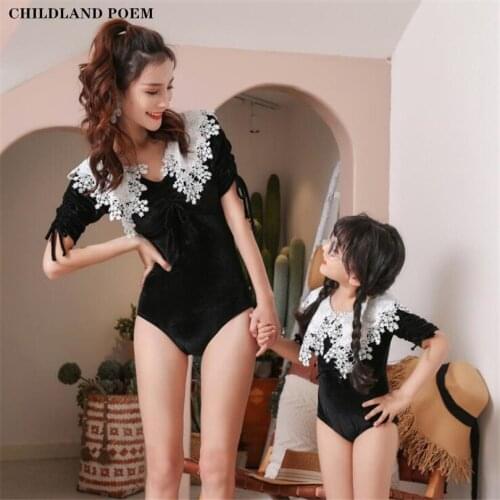 Family Matching Swimwear Mother Daughter Swimsuits Lace Mon And Daughter Bathing Suit Beachwear Family Look Mommy And Me Clothes