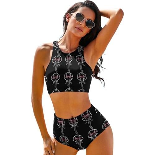 Elephant Bikini Swimsuit Tank Top Ladies Swimwear Hot Sale Elegant Swim 2 Piece Bathing Suit