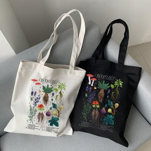 Harajuku Mushroom Shoulder Bag Canvas Bag Harajuku shopper bag Fashion casual summer shoulder bags Tote Shopper Bag