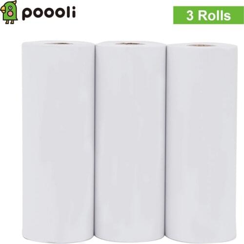 3 Rolls Poooli 79.5*30mm Non-adhesive/Self-adhesive Thermal Paper BPA-Free Long-Lasting 10-Years Paper for Poooli L3 Printer