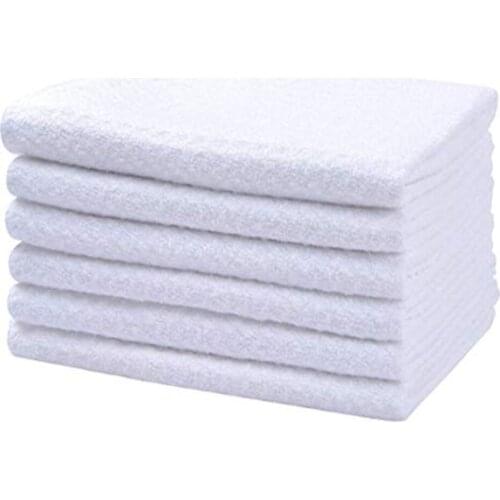 SINLAND Premium Microfiber Washcloth Waffle Weave Facial Cleansing Cloths Face Body Cloths 6 Pieces 13Inchx13Inch White