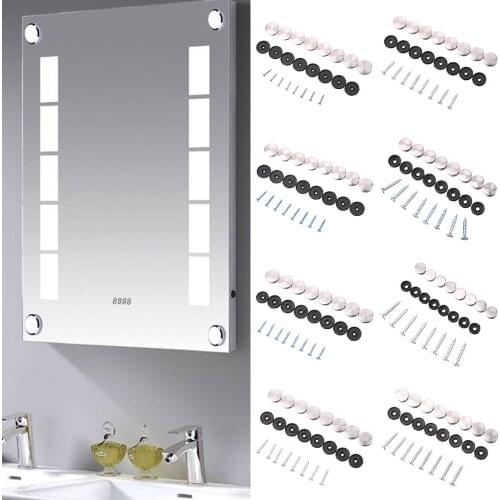 8 Sets Mirror Fasteners Screws Decorative Cap Nail Advertising Glass Screw Stainless Steel Cover Furniture Hardware Accessories