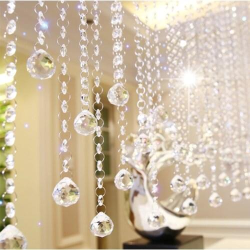 Curtain living room window Prety Crystal Glass Bead Curtain Luxury Living Room Bedroom Window Door Wedding Decor