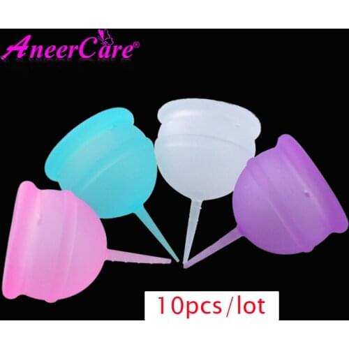 10pcs Lady Menstrual Cup Medical Grade Silicone Period Cup for collector menstrual Reusable Soft Feminine Hygiene Vaginal Cups