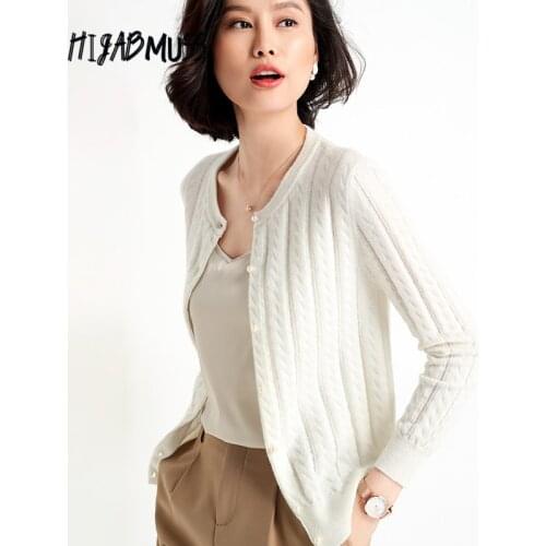 New 2021 Womens Pearl Cashmere Cardigan Solid Color Round Neck Loose Short Long-sleeved Warm Sweater Women All-match Jacket